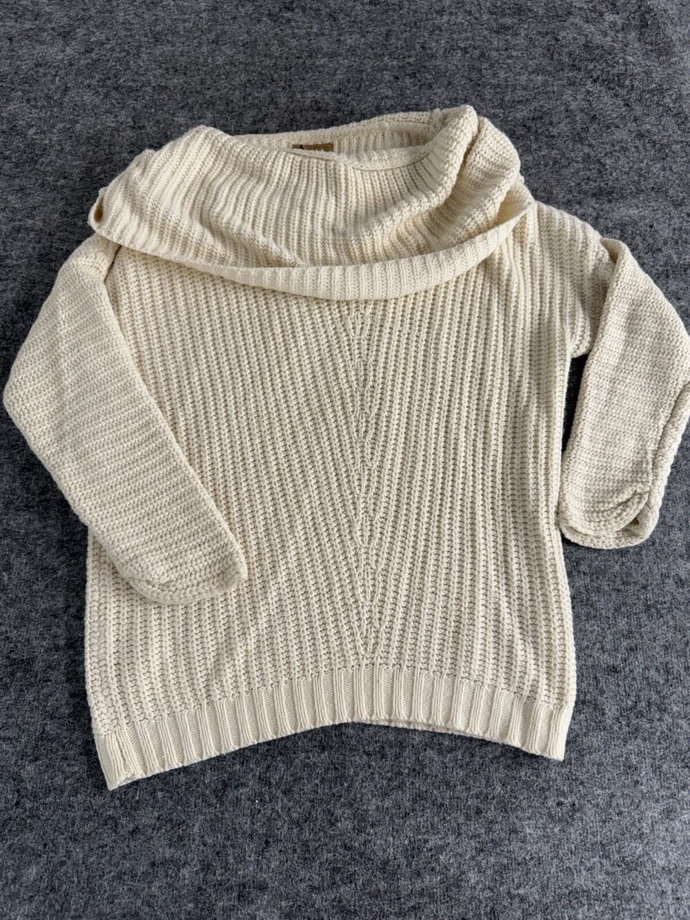 Katsumi Tunic Sweater Womens Small Medium Oversized Beige Pullover N235